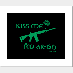 Green Kiss Me I'M Ar-Ish - St. Patrick'S Day Posters and Art